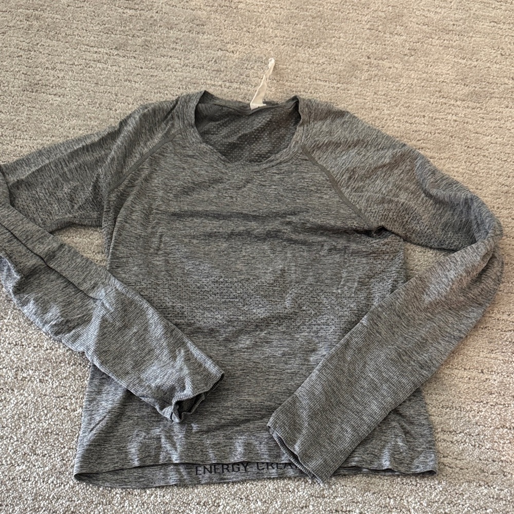 Gray Long Sleeve Top